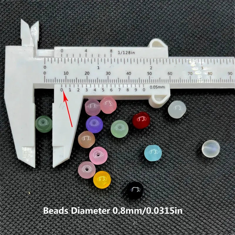 60pcs 8mm Glass Beads for Jewelry Making Loose Round Beads DIY Craft Supplies