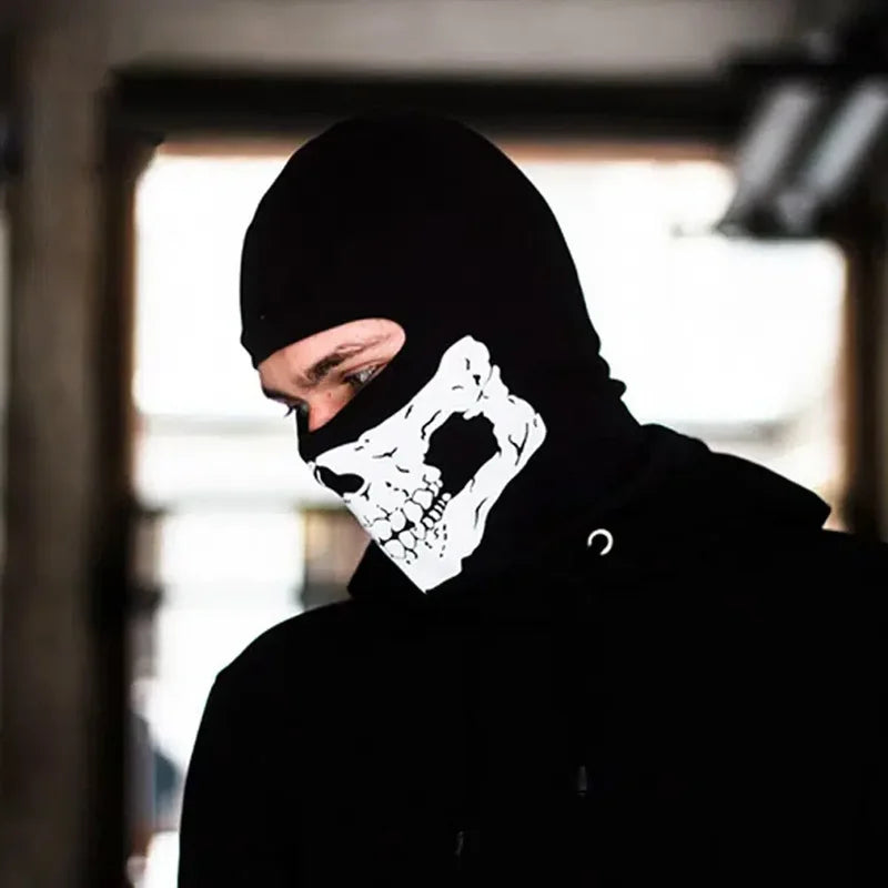 Halloween Skull Print Balaclava Face Mask for Cosplay Motorcycle Riding Outdoor Men