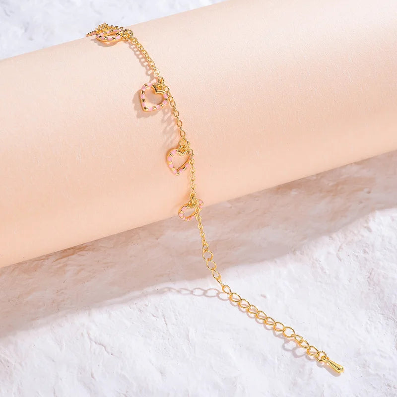 Kids Heart Charms Bracelet for Girls Toddler Baby Gift Chic Lovely Accessory