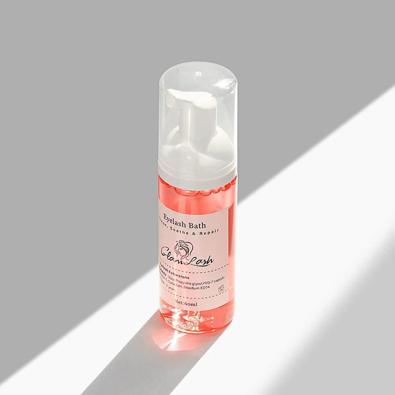 Eyelash Foam Cleanser 60ml No Tears Fruit Scent Lash Extension Shampoo Pump Bottle
