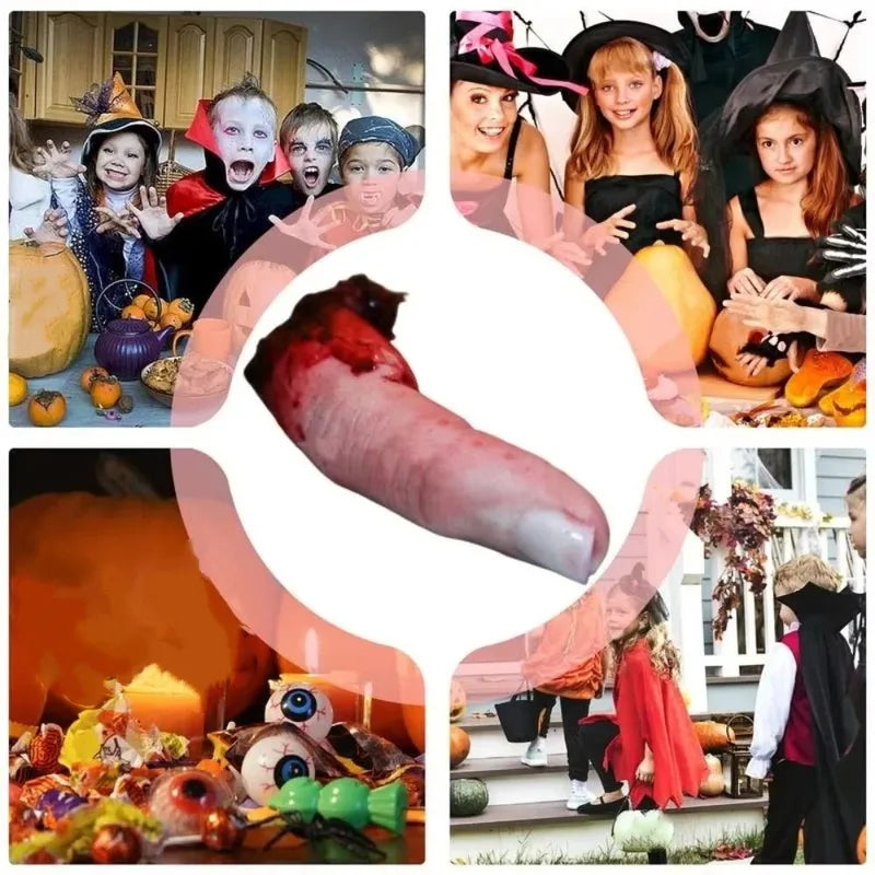 Realistic Severed Finger Prop Halloween Decoration Fake Bloody Finger