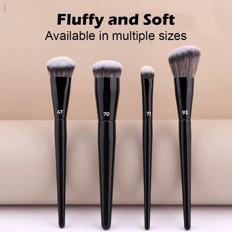 Flat Head Foundation Brush Face Contour Makeup Tool - All Handle Colors