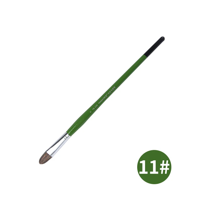 1/6Pcs Artist Watercolor Paint Brushes Set - Squirrel Hair Wooden Handle for Oil, Acrylic, Gouache