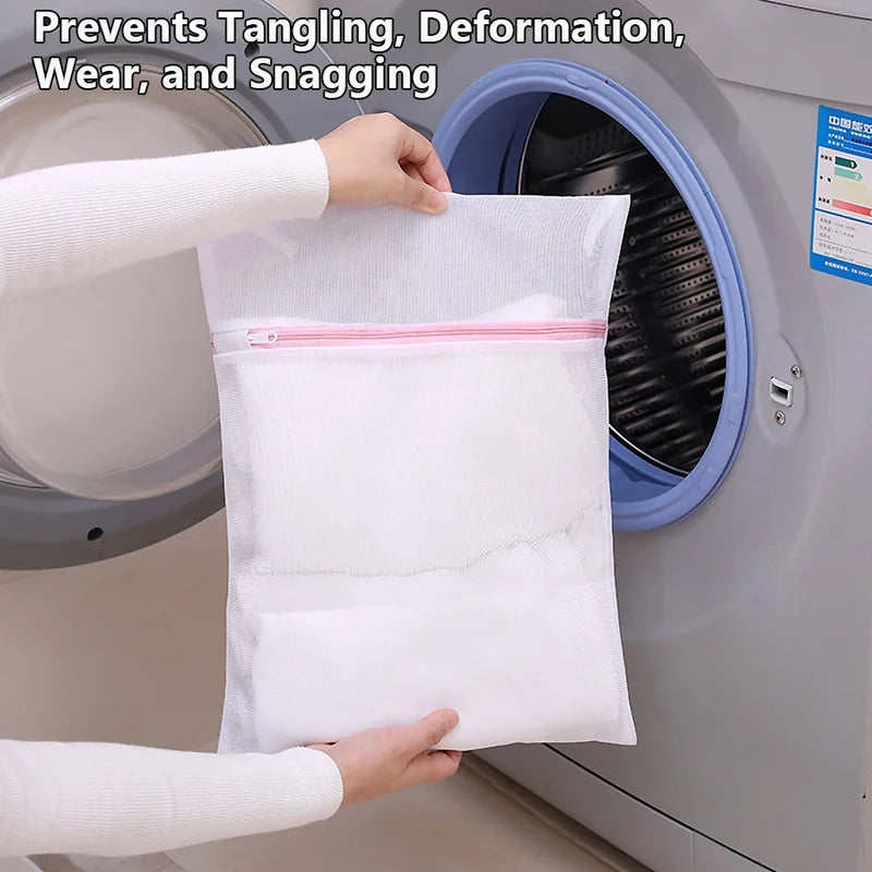 Mesh Laundry Wash Bags Set for Bras & Underwear - Zippered Protectors, 3-Pack