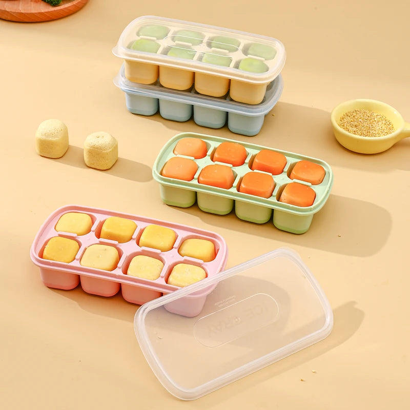 Mini Silicone Ice Cube Tray with Lid - Reusable 8-Grid Mold for Whisky & Drinks