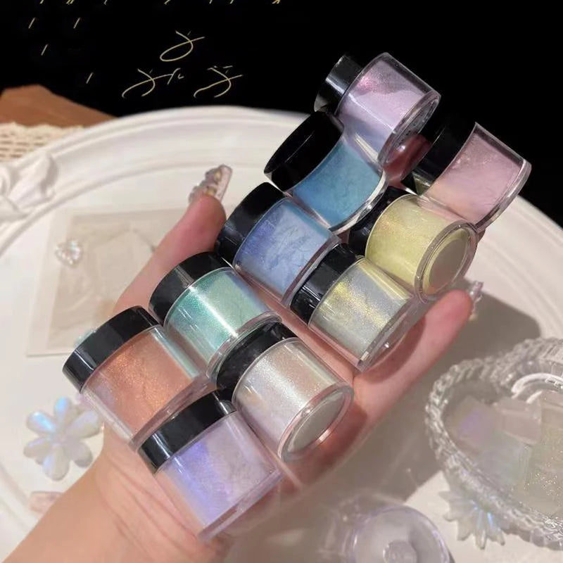 Chrome Nail Powder Shimmer Aurora Glitter for Nail Art - Neon Mermaid Effect - 10g Jar