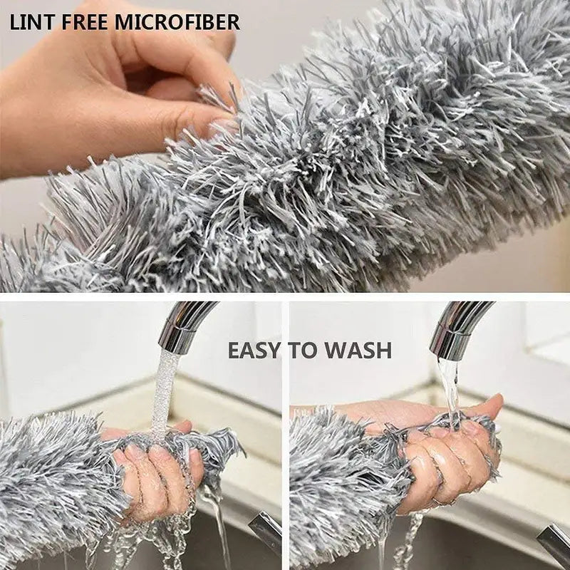 Extendable Microfiber Feather Duster with Bendable Head & Long Handle for Ceiling and Car Cleaning