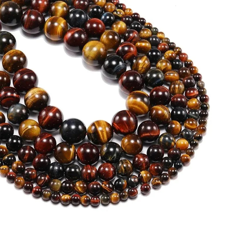 Natural Tiger Eye Beads 4-14MM for Jewelry Making DIY Charm Bracelets & Necklaces