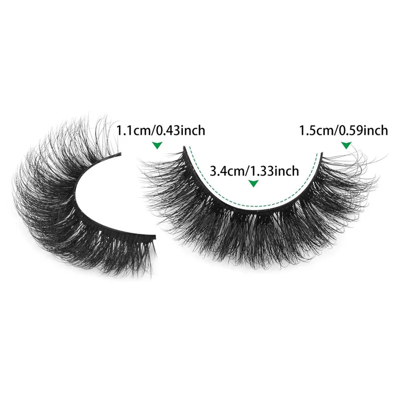 14 Pairs Russian Mink Fluffy 3D False Eyelashes Makeup Set - Thick & Messy Look