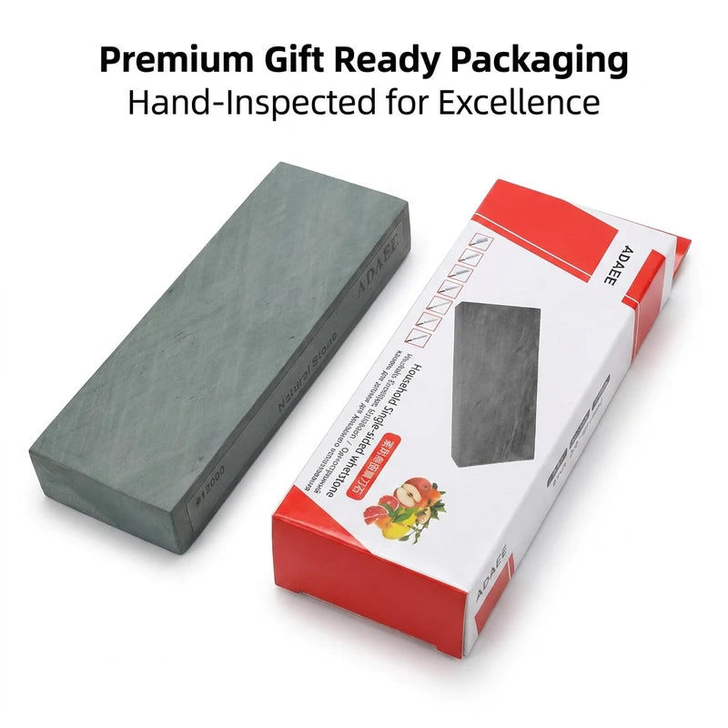 12000 Grit Natural Whetstone Sharpening Stone for Kitchen Knives - Large 200x75x29mm