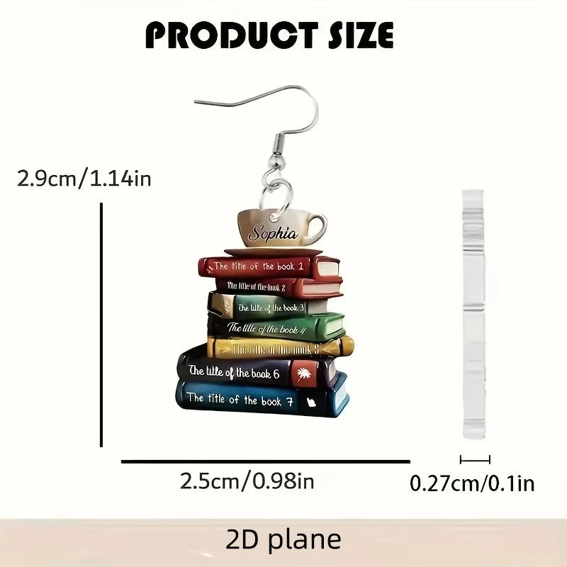 School Back-to-Season Acrylic Earrings with Book Design for Girls - All Match Literary Style
