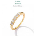 Moissanite Engagement Ring 0.7CT 3mm Silver Wedding Band for Women