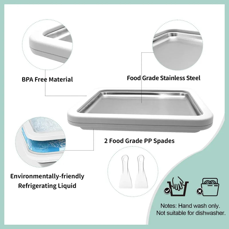 Multifunctional Ice Cream Maker Pan for DIY Frozen Desserts, Yogurt & Gelato