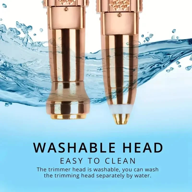 Women's 2-in-1 Electric Hair Removal & Eyebrow Trimmer Device with LED Light