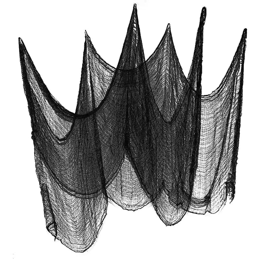 Halloween Ghost Web Decoration Mesh - Black Spaghetti Gauze for Spooky Party & Home Scene