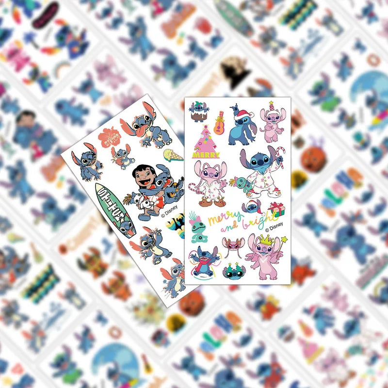 10pcs Cartoon Interstellar Baby Stitch Temporary Tattoo Stickers Halloween Party Body Art