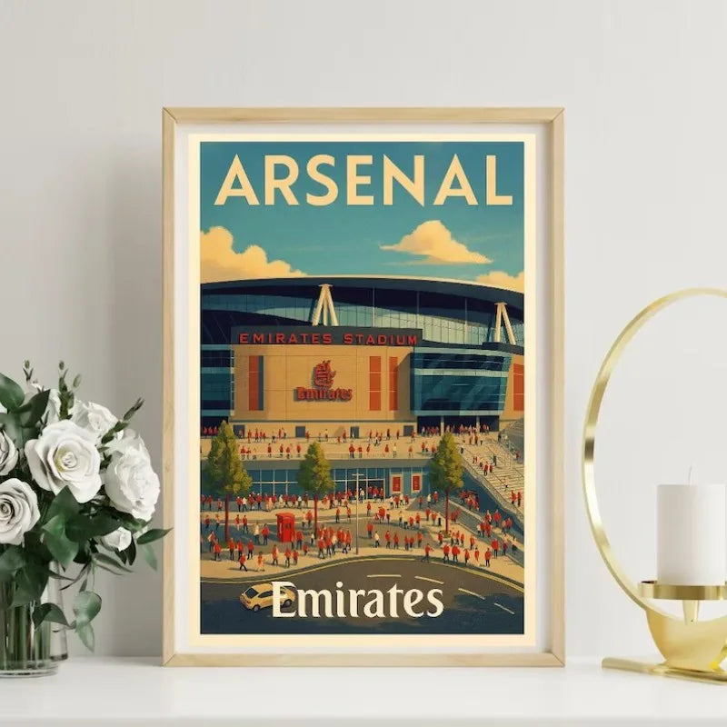 Football Field Canvas Wall Art - Sports Venue Poster for Living Room & Home Decor