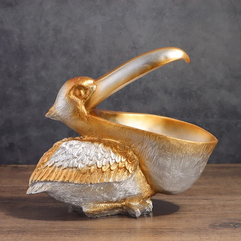 European-Style Pelican Animal Ornament with Key Storage for Liquor, Living & Shoe Cabinets