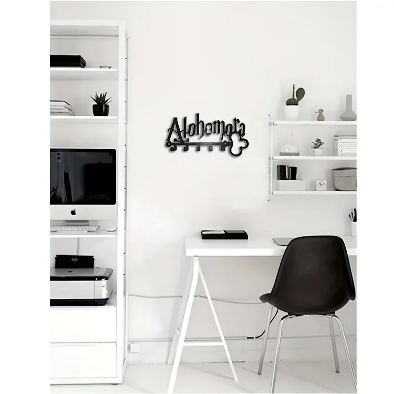 Wall Key Holder Rack with Metal Hooks - Stylish Adhesive Organizer for All Essentials