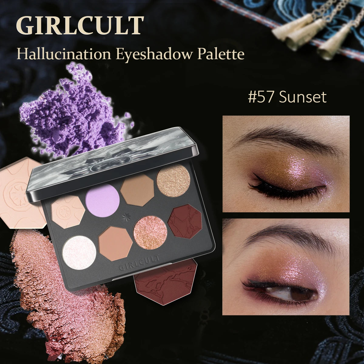 Girls Eyeshadow Palette - 8-Color Silky Matte & Shimmer Makeup Set