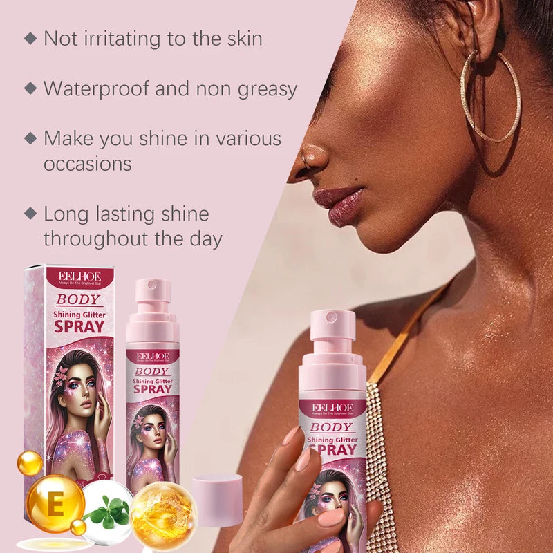 Waterproof Body & Hair Glitter Spray 100ml for Party & Festival Radiance