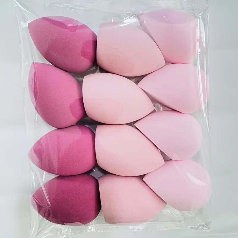Makeup Sponges 12-Pack Latex-Free Dual Use Multi-Color Cosmetic Brushes