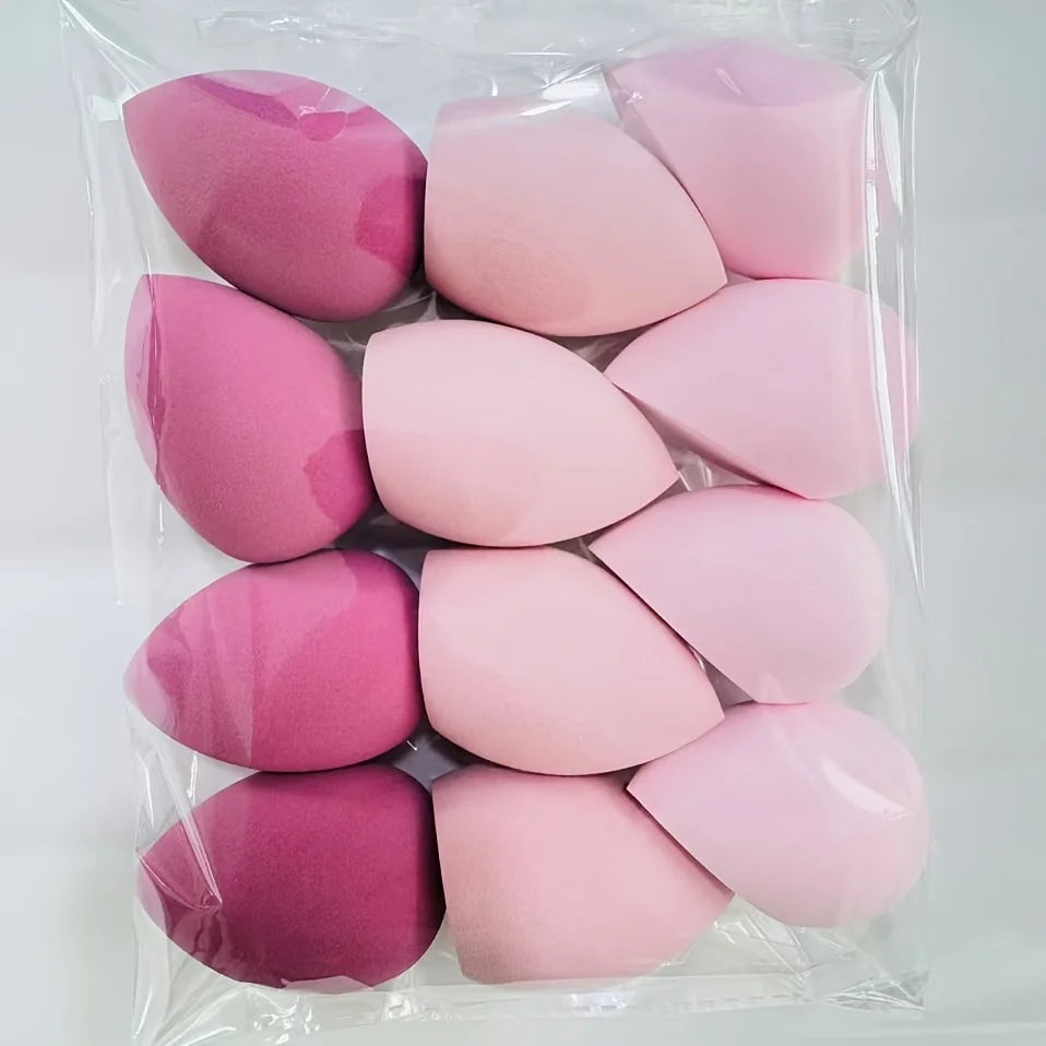Makeup Sponges 12-Pack Latex-Free Dual Use Multi-Color Cosmetic Brushes