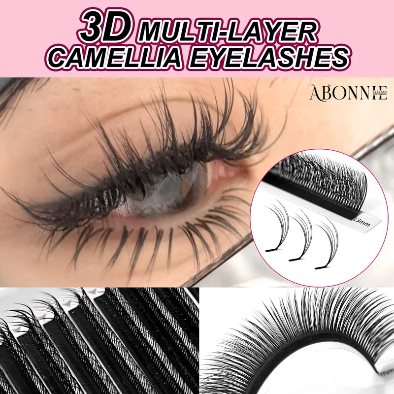 Multilayer False Eyelash Extensions - Natural Fluffy Lash Set with 3 Curl Options