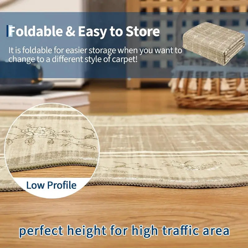 Soft Non-Slip Washable Area Rug for Bedroom & Living Room Home Decor