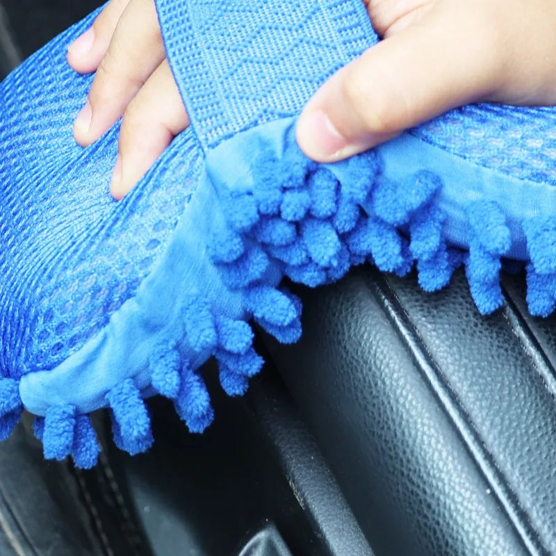 Microfiber Car Wash Glove and Sponge Set for Auto Detailing - Multi-Purpose Cleaning Tool
