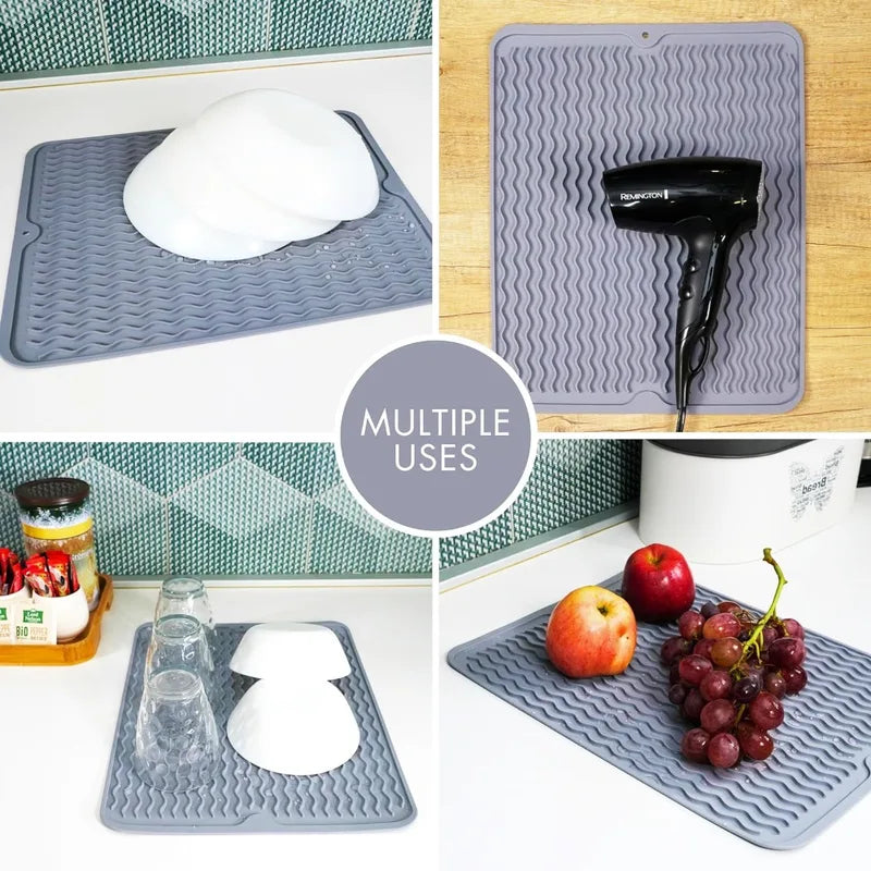 Extra Large Non Slip Silicone Kitchen Drying Mat Heatproof Countertop Protector