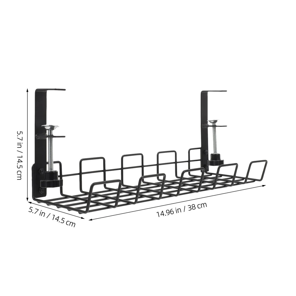 Under Desk Cable Organizer Rack No Punching Wire Management Tray for Office & Kitchen
