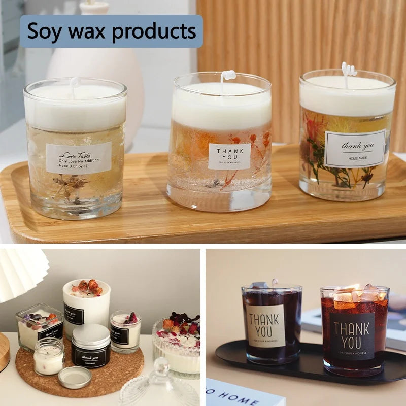 Natural Soy Wax for Candle Making - Ice Flower, Scented & Smokeless, 100/500g