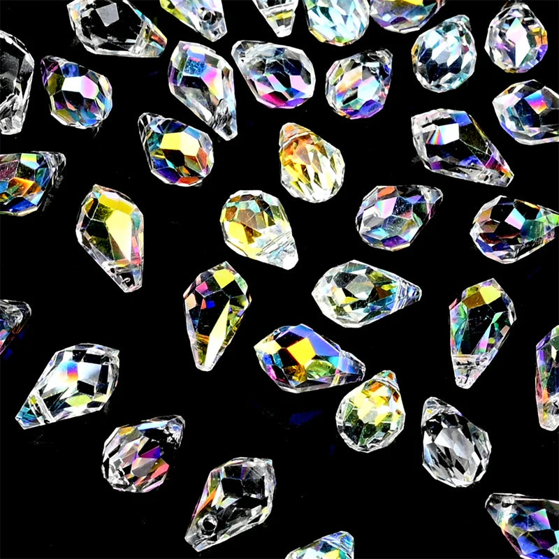 Glass Beads 5x8mm Tear Drop Shape Loose Spacer Beads for Jewelry Making - 30 pcs