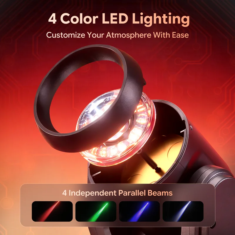 2PCS RGBW LED Moving Head Lights Mini Disco Party Lights with Remote