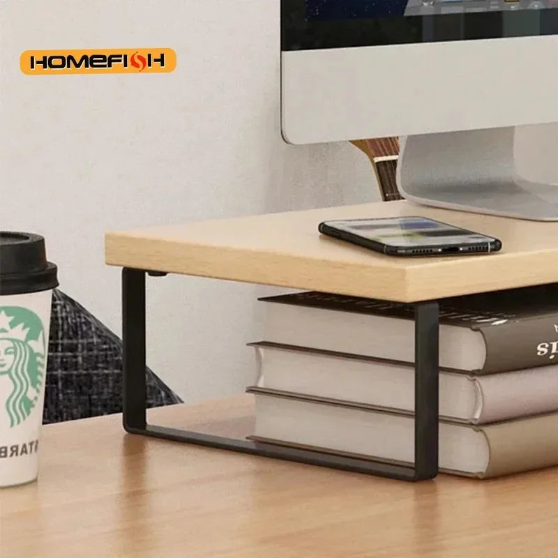 Adjustable Computer Monitor Stand Elevated Desk Storage Rack Home Office Organizer