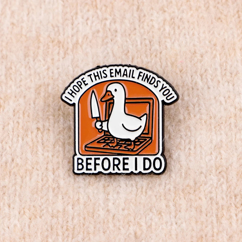 Funny "Before I Do" Goose Enamel Pin Lapel Pins for Backpacks Brooches for Women Fashion Jewelry Accessories Friends Gift