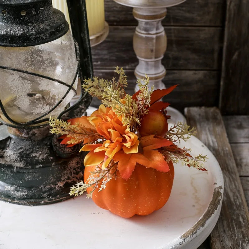 Artificial Pumpkin Decor for Fall Halloween Thanksgiving - Chrysanthemum Details