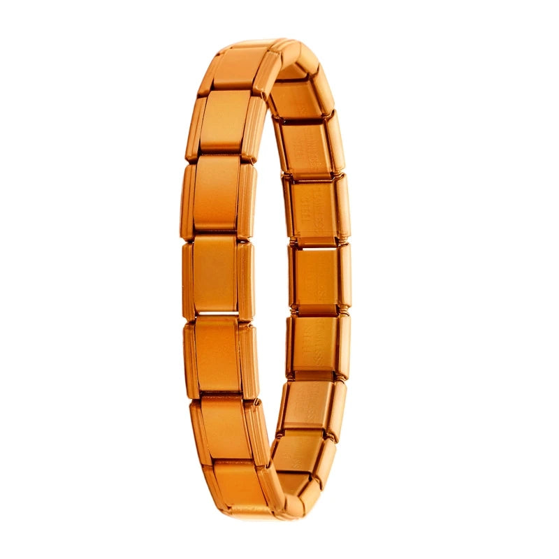 Women Men DIY Modular Charm Bracelet Stainless Steel 9MM Wide Jewelry