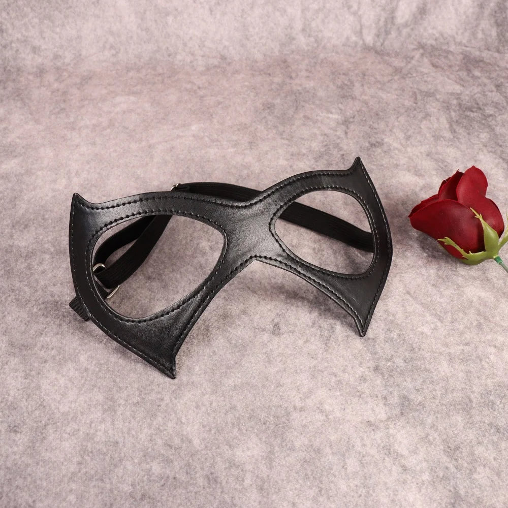 Catwoman Mask Cosplay Leather Mask for Women & Girls Halloween Party