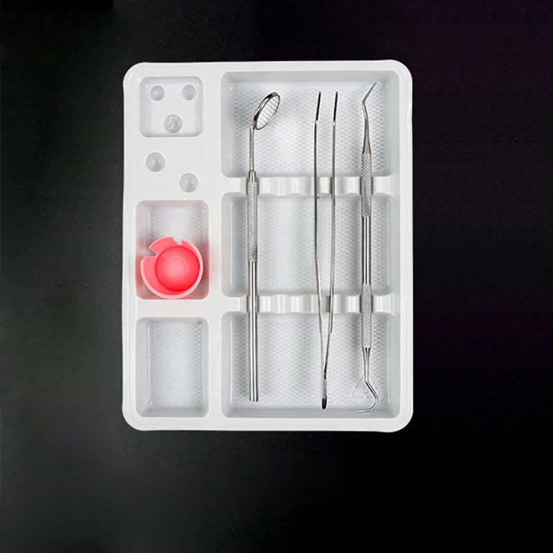 Disposable Dental & Makeup Organizer Trays - PVC Plastic Storage Plates, 50 Pcs