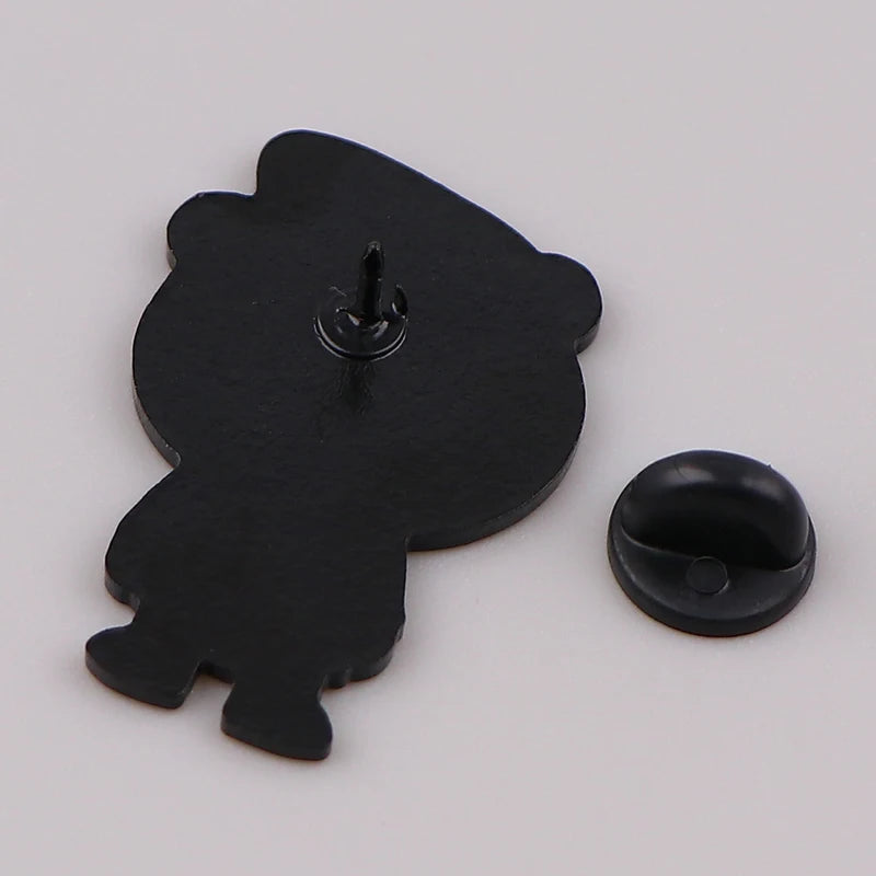 Happy Partner Enamel Lapel Pin Cartoon Bunny Badge for Clothes Backpack Brooch Gift