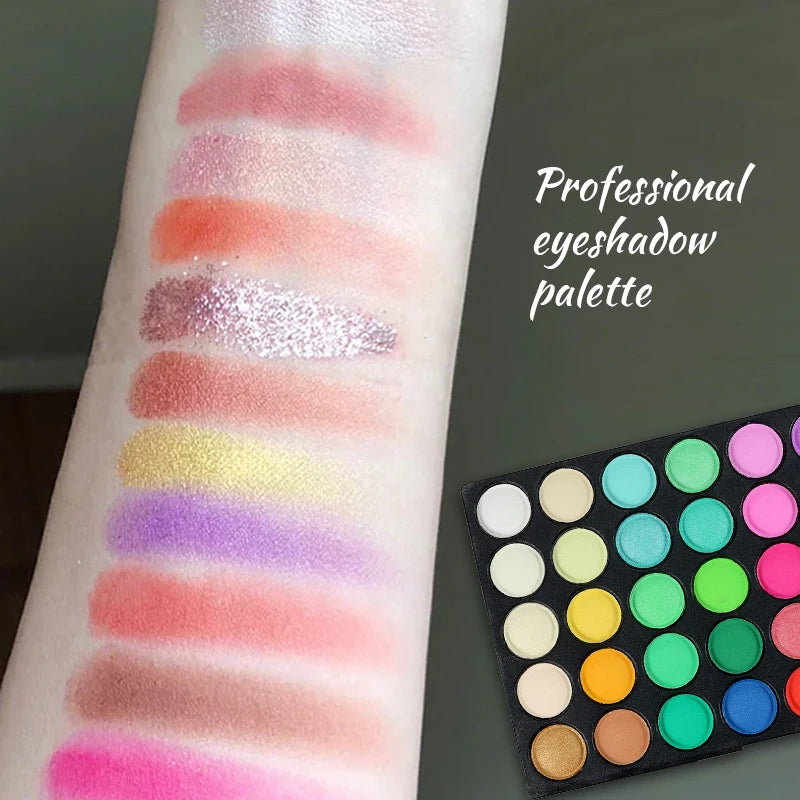 120 Color Waterproof Eyeshadow Palette - Glitter & Matte Pigmented Eye Makeup
