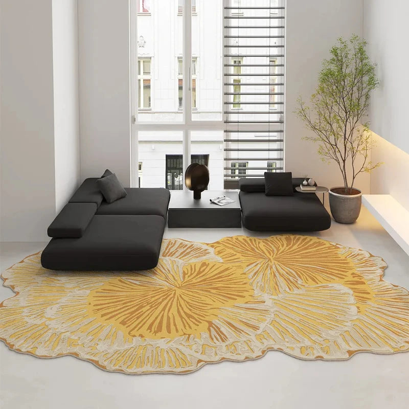 Large Irregular Shape Plush Bedroom Rug - Thick Soft Lounge Carpet