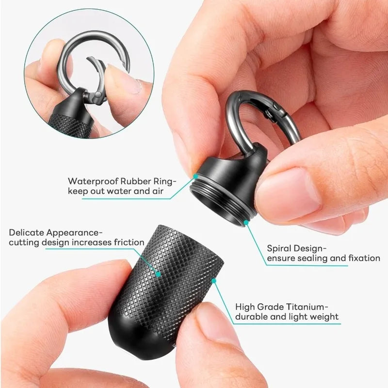 Metal Pill Keychain Container Moisture-Resistant Durable Portable Travel Dispenser