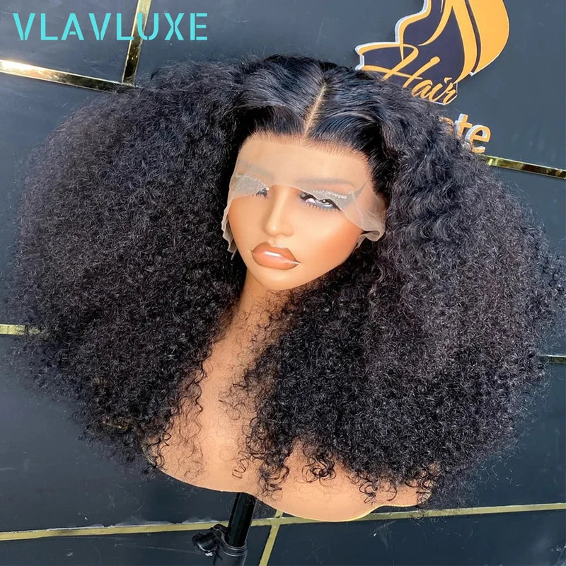 Kinky Curly Lace Front Wig 13x6 HD Human Hair Pre Plucked Afro Style