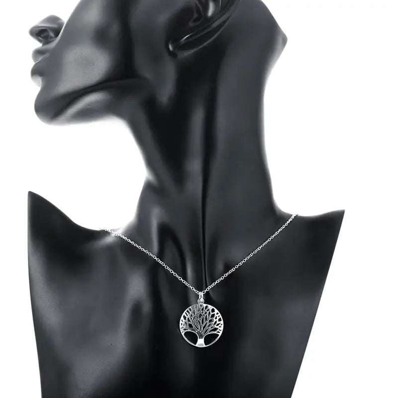 925 Sterling Silver Leaf Pendant Necklace and Earrings Jewelry Set for Women