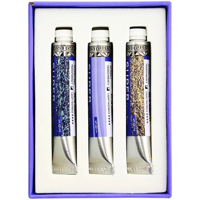 Watercolor Paint Set with Pearl Effects - 8ml Tubes, 3 Colors