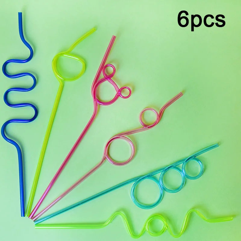 Set of Reusable Spiral Drinking Straws for Parties Bars & Weddings - Multiple Colors