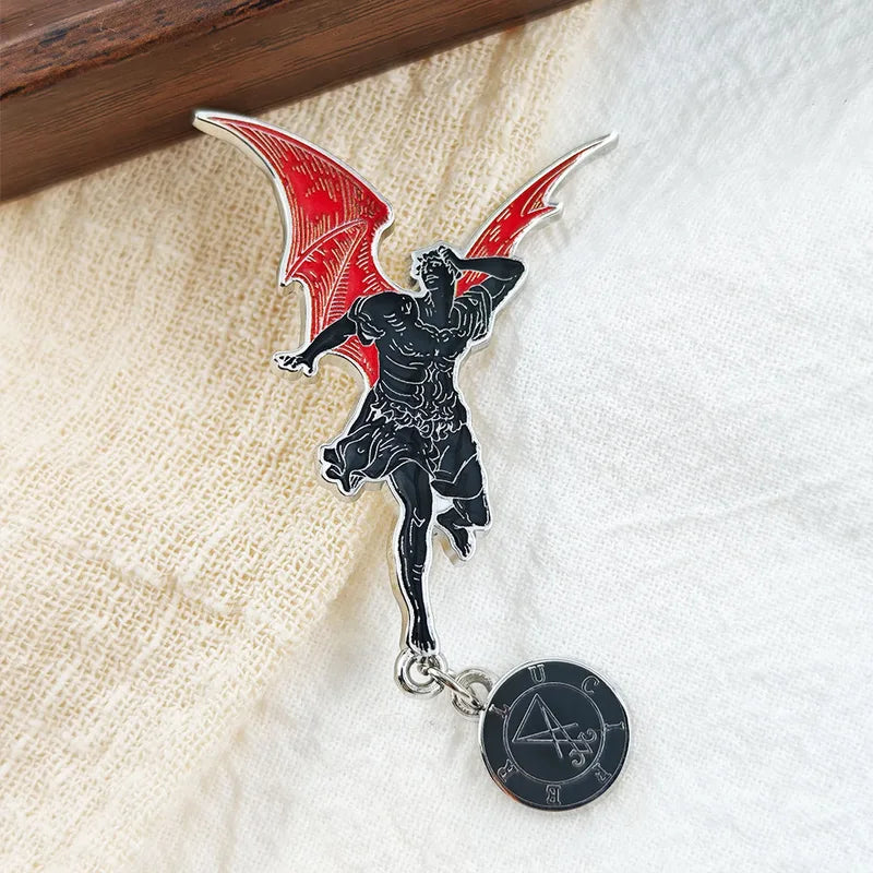 Lucifer Enamel Pin Sigil of Satanic Seal Brooch Jewelry Gift